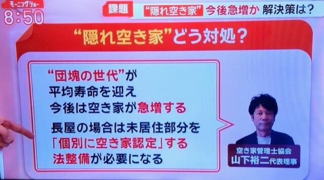 モーニングショーで紹介された「かくれ空き家」問題とは？１